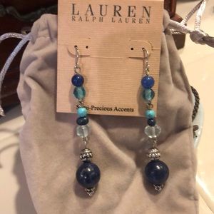 Long blue Lauren Earrings